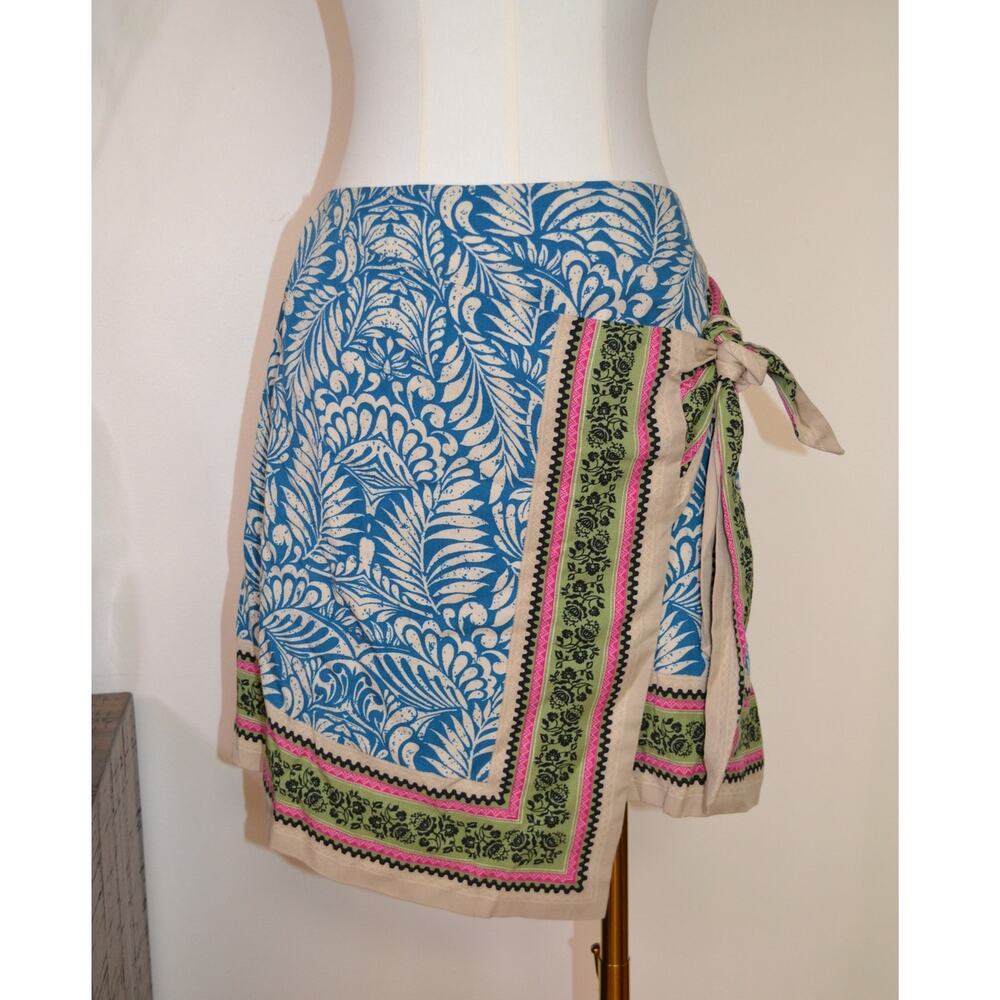 NWT LOFT Multi-print Tropical Vacation Asymmetrical Miami Mini Skirt Size 8
